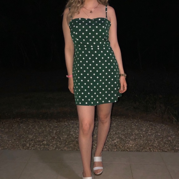 Green polka-dot dress - Picture 3 of 4